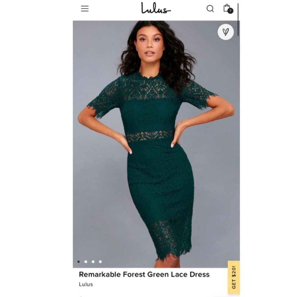 Remarkable Forrest Green Lace Dress